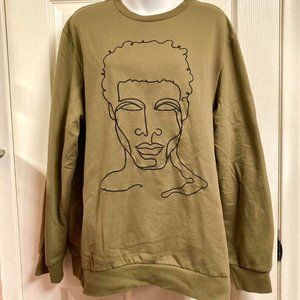 Artsy Embroidered Green Sweatshirt